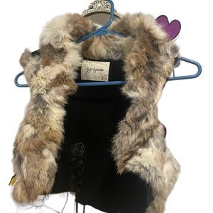 y2k bratz tan fur vest